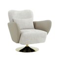 Pasargad Home Mercer Design Beige Swivel Lounge Chair with Pillow PZW-20093